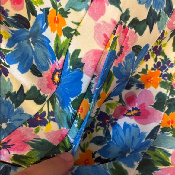 Zara vibrant flowers high waist pants made in Europe NWT - Picture 8 of 12